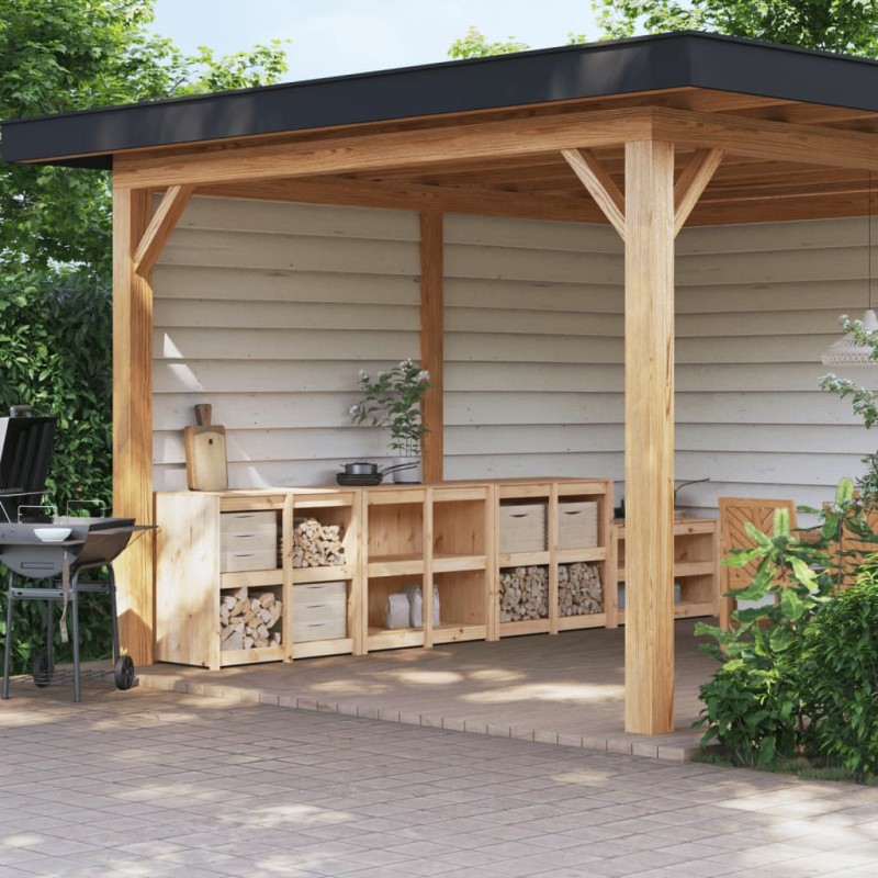vidaXL Outdoor-Küchenschränke 3 Stk. Massivholz Kiefer vidaXL Outdoor-Küchenschränke 3 Stk. Massivholz Kiefer