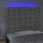 vidaXL LED Kopfteil Grau 80x5x118/128 cm Kunstleder vidaXL LED Kopfteil Grau 80x5x118/128 cm Kunstleder