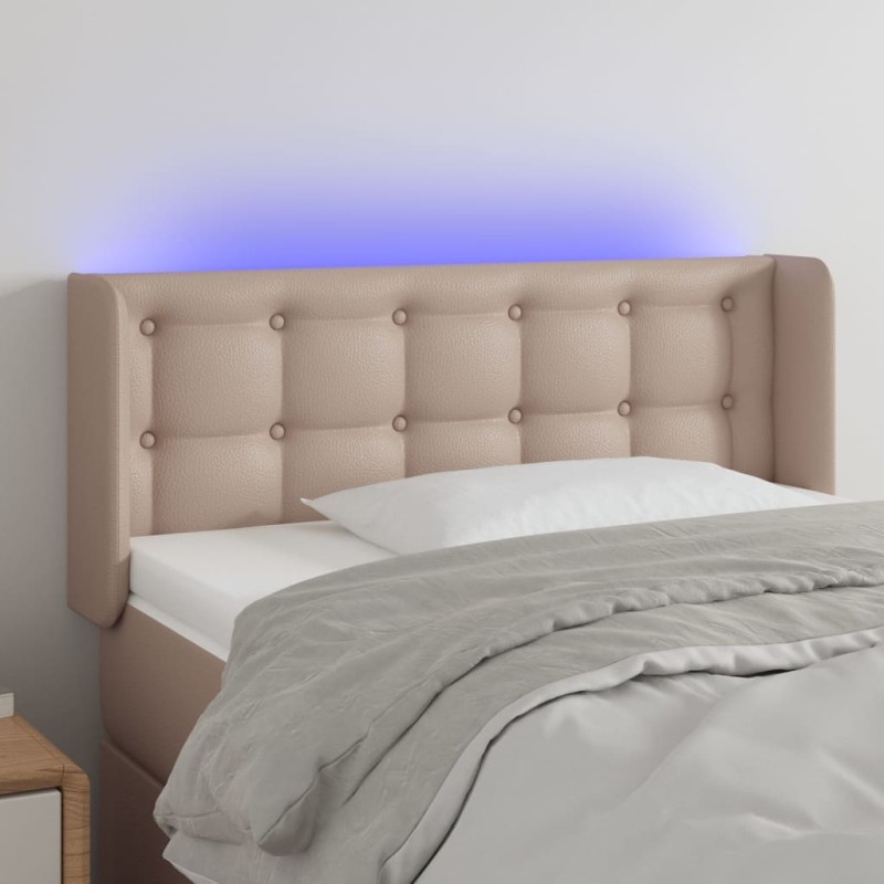 vidaXL LED Kopfteil Cappuccino-Braun 83x16x78/88 cm Kunstleder vidaXL LED Kopfteil Cappuccino-Braun 83x16x78/88 cm Kunstleder