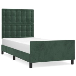 vidaXL Bettgestell mit Kopfteil Dunkelgrün 100x200 cm Samt