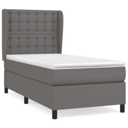 vidaXL Boxspringbett mit Matratze Grau 80x200 cm Kunstleder