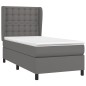 vidaXL Boxspringbett mit Matratze Grau 80x200 cm Kunstleder vidaXL Boxspringbett mit Matratze Grau 80x200 cm Kunstleder