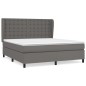 vidaXL Boxspringbett mit Matratze Grau 160x200 cm Kunstleder vidaXL Boxspringbett mit Matratze Grau 160x200 cm Kunstleder