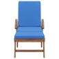 Sonnenliegen mit Auflagen 2 Stk. Massivholz Teak Blau Sonnenliegen mit Auflagen 2 Stk. Massivholz Teak Blau