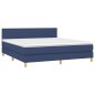 vidaXL Boxspringbett mit Matratze & LED Blau 160x200 cm Stoff vidaXL Boxspringbett mit Matratze & LED Blau 160x200 cm Stoff