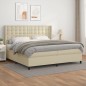 vidaXL Boxspringbett mit Matratze Creme 200x200 cm Kunstleder vidaXL Boxspringbett mit Matratze Creme 200x200 cm Kunstleder