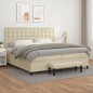 vidaXL Boxspringbett mit Matratze Creme 200x200 cm Kunstleder vidaXL Boxspringbett mit Matratze Creme 200x200 cm Kunstleder