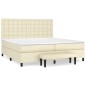 vidaXL Boxspringbett mit Matratze Creme 200x200 cm Kunstleder vidaXL Boxspringbett mit Matratze Creme 200x200 cm Kunstleder