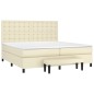 vidaXL Boxspringbett mit Matratze Creme 200x200 cm Kunstleder vidaXL Boxspringbett mit Matratze Creme 200x200 cm Kunstleder