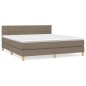 vidaXL Boxspringbett mit Matratze Taupe 160x200 cm Stoff vidaXL Boxspringbett mit Matratze Taupe 160x200 cm Stoff