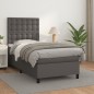 vidaXL Boxspringbett mit Matratze Grau 80x200 cm Kunstleder vidaXL Boxspringbett mit Matratze Grau 80x200 cm Kunstleder