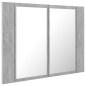 vidaXL LED-Bad-Spiegelschrank Betongrau 60x12x45 cm Acryl vidaXL LED-Bad-Spiegelschrank Betongrau 60x12x45 cm Acryl