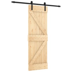 vidaXL Schiebetür mit Beschlag 70x210 cm Massivholz Kiefer