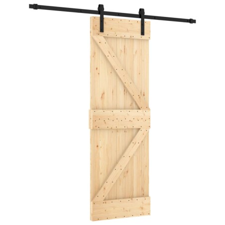 vidaXL Schiebetür mit Beschlag 70x210 cm Massivholz Kiefer