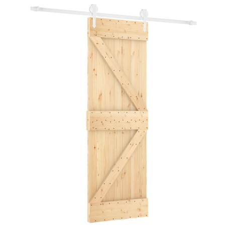vidaXL Schiebetür mit Beschlag 70x210 cm Massivholz Kiefer