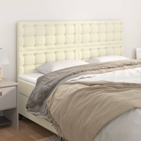 vidaXL Kopfteile 4 Stk. Creme 100x5x78/88 cm Kunstleder