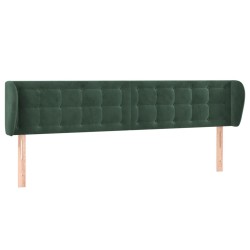 vidaXL Kopfteil mit Ohren Dunkelgrün 203x23x78/88 cm Samt