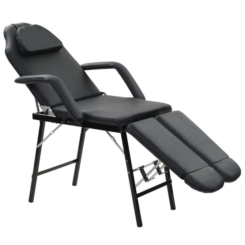 vidaXL Tragbarer Kosmetikstuhl Kunstleder 185x78x76 cm Schwarz vidaXL Tragbarer Kosmetikstuhl Kunstleder 185x78x76 cm Schwarz