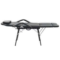 vidaXL Tragbarer Kosmetikstuhl Kunstleder 185x78x76 cm Schwarz