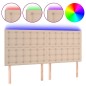 vidaXL LED Kopfteil Cappuccino-Braun 180x5x118/128cm Kunstleder vidaXL LED Kopfteil Cappuccino-Braun 180x5x118/128cm Kunstleder