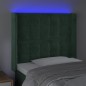 vidaXL LED Kopfteil Dunkelgrün 103x16x118/128 cm Samt vidaXL LED Kopfteil Dunkelgrün 103x16x118/128 cm Samt