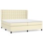 vidaXL Boxspringbett mit Matratze Creme 200x200 cm Kunstleder vidaXL Boxspringbett mit Matratze Creme 200x200 cm Kunstleder