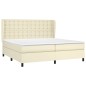 vidaXL Boxspringbett mit Matratze Creme 200x200 cm Kunstleder vidaXL Boxspringbett mit Matratze Creme 200x200 cm Kunstleder