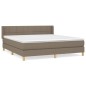 vidaXL Boxspringbett mit Matratze Taupe 160x200 cm Stoff vidaXL Boxspringbett mit Matratze Taupe 160x200 cm Stoff