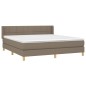vidaXL Boxspringbett mit Matratze Taupe 160x200 cm Stoff vidaXL Boxspringbett mit Matratze Taupe 160x200 cm Stoff