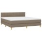 vidaXL Boxspringbett mit Matratze & LED Taupe 160x200 cm Stoff vidaXL Boxspringbett mit Matratze & LED Taupe 160x200 cm Stoff