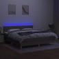 vidaXL Boxspringbett mit Matratze & LED Taupe 160x200 cm Stoff vidaXL Boxspringbett mit Matratze & LED Taupe 160x200 cm Stoff