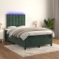 vidaXL Boxspringbett mit Matratze & LED Dunkelgrün 120x200 cm Samt vidaXL Boxspringbett mit Matratze & LED Dunkelgrün 120x200 cm Samt