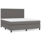 vidaXL Boxspringbett mit Matratze Grau 160x200 cm Kunstleder vidaXL Boxspringbett mit Matratze Grau 160x200 cm Kunstleder
