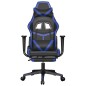 vidaXL Gaming-Stuhl mit Massage & Fußstütze Schwarz & Blau Kunstleder vidaXL Gaming-Stuhl mit Massage & Fußstütze Schwarz & Blau Kunstleder