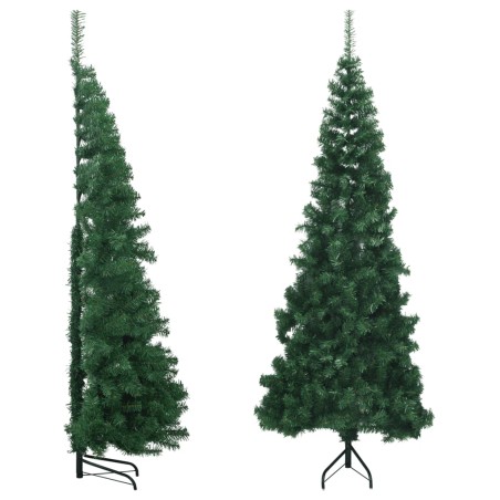vidaXL Künstlicher Eck-Weihnachtsbaum Grün 210 cm PVC