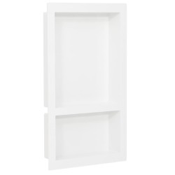 vidaXL Duschnische mit 2 Fächern Hochglanz-Weiß 41x69x9 cm