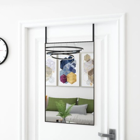 vidaXL Türspiegel Schwarz 50x80 cm Glas und Aluminium