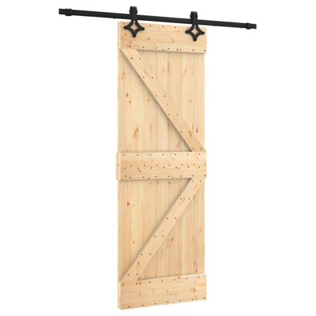 vidaXL Schiebetür mit Beschlag 70x210 cm Massivholz Kiefer
