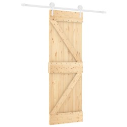 vidaXL Schiebetür mit Beschlag 70x210 cm Massivholz Kiefer