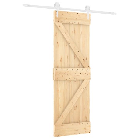 vidaXL Schiebetür mit Beschlag 70x210 cm Massivholz Kiefer