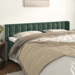 vidaXL Kopfteil mit Ohren Dunkelgrün 203x16x78/88 cm Samt