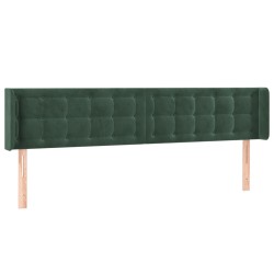 vidaXL Kopfteil mit Ohren Dunkelgrün 203x16x78/88 cm Samt