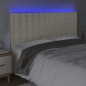 vidaXL LED Kopfteil Creme 200x5x118/128 cm Kunstleder vidaXL LED Kopfteil Creme 200x5x118/128 cm Kunstleder