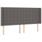 vidaXL LED Kopfteil Grau 163x16x118/128 cm Kunstleder vidaXL LED Kopfteil Grau 163x16x118/128 cm Kunstleder