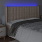 vidaXL LED Kopfteil Cappuccino-Braun 183x16x118/128cm Kunstleder