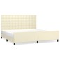 vidaXL Bettgestell mit Kopfteil Creme 200x200 cm Kunstleder vidaXL Bettgestell mit Kopfteil Creme 200x200 cm Kunstleder
