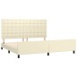 vidaXL Bettgestell mit Kopfteil Creme 200x200 cm Kunstleder vidaXL Bettgestell mit Kopfteil Creme 200x200 cm Kunstleder