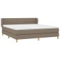 vidaXL Boxspringbett mit Matratze Taupe 160x200 cm Stoff vidaXL Boxspringbett mit Matratze Taupe 160x200 cm Stoff