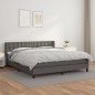 vidaXL Boxspringbett mit Matratze Grau 160x200 cm Kunstleder vidaXL Boxspringbett mit Matratze Grau 160x200 cm Kunstleder