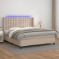 vidaXL Boxspringbett mit Matratze & LED Cappuccino-Braun 180x200cm vidaXL Boxspringbett mit Matratze & LED Cappuccino-Braun 180x200cm